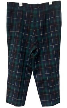 Basler Women’s Plaid Pants Trousers Wool Brown Tapered Leg Sz 38 (10 US)